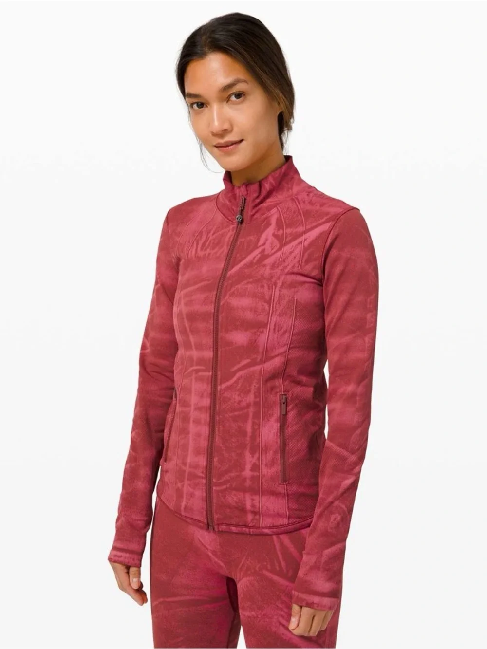 Lululemon Ebb To Street define Jacket Size 8  Maroon Performance Zip Jacket